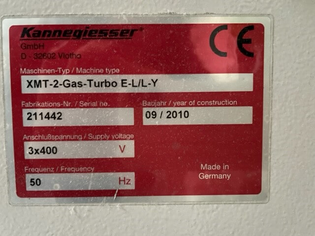 Tunnelfinisheranlage Kannegiesser XMT-2-Gas-Turbo E-L/L-Y&hellip;